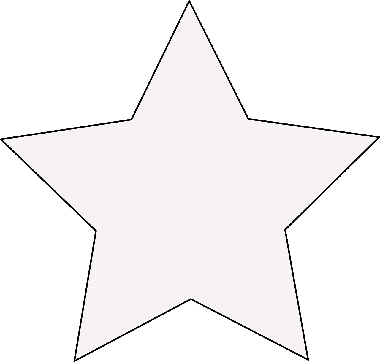 Estrella con borde negro sin relleno